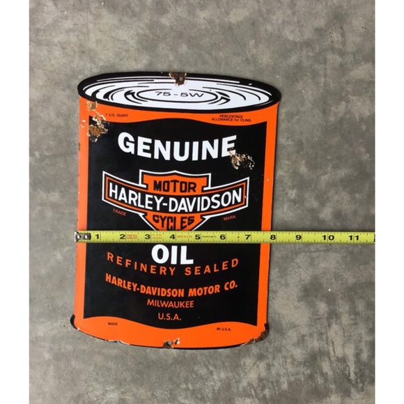 Vintage Harley Davidson Porcelain Sign - Picture 7 of 10